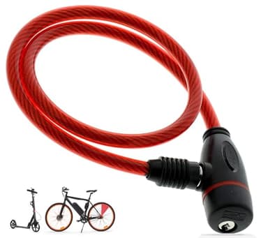 Lucchetto bici moto monopattino elettrico cavo di acciaio con chiavi 65 cm catena bici antifurto bici catena bicicletta antifurto lucchetto bicicletta catenaccio bici (nero)