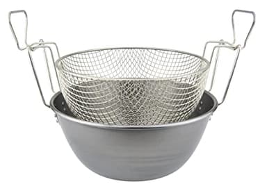 ILSA Friggitrice con Cestello, Ferro Spazzolato e Nichelato, Diametro 26 cm