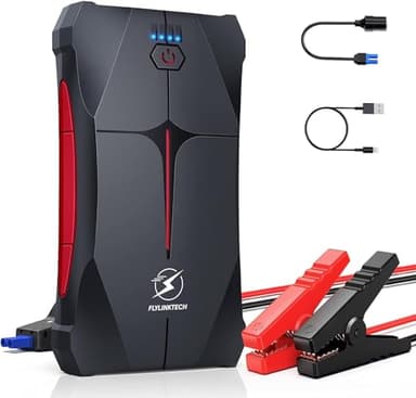 Avviatore di emergenza, FLYLINKTECH 3500A Picco 13200mAh Avviatore di batteria portatile per auto (fino a 6.0L Gas/5.0L Diesel) Auto batteria Booster Pack con cavo di sicurezza