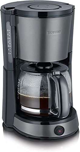 Severin 9543-000 KA 9543 - Caffettiera per caffè con filtro, 1000 W, 1,4 litri, Nero/Grigio/Inox