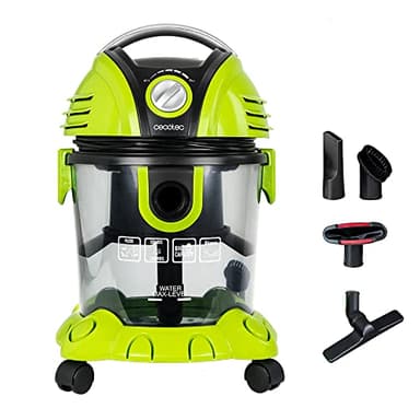 Cecotec Bidone Aspiratutto Solidi Liquidi con Filo Wet&Dry T, 1200 W, 7 Metri di Raggio D'Azione, Capacità 15 Litri, Filtro Hepa e Filtro Acqua, Regolatore di Potenza, Soffiatore, 5 Accessori