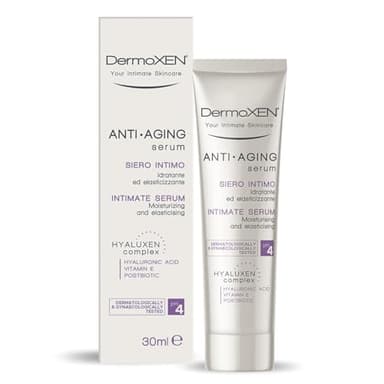 DERMOXEN Gel Intimo Idratante Donna con Acido Ialuronico per Secchezza Vaginale, Atrofia Vulvare. Lenitivo con Acido Lattico per Irritazioni, Bruciori. Lubrificante Intimo Azione Antiage. 30ml