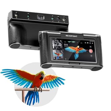 Revopoint MIRACO PRO Scanner 3D Portatile per Stampante 3D con Schermo Ribaltabile 180°, Batteria a Ricarica Rapida da 5000mAh, Precisione Fino a 0,02 mm, Adatto per Oggetti da Piccoli a Grandi, 32GB
