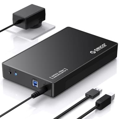 ORICO Case Esterno Disco Rigido USB 3.0 per Hard Disk/SSD SATA da 3,5 e 2,5 pollici Fino a 20 TB, Case HDD Senza Attrezzi con Adattatore di Alimentazione 12V/2A e Accelerazione UASP (3588US3)