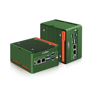 CWWK N305 Mini PC X86-P5 Pocket NAS, 4 x M.2 NVMe Mini computer con 2 x i226-V 2.5GbE LAN, barebone Micro PC DDR5 NO RAM/SSD/OS, WiFi7/BT5.4 Expandable, USB3.2, Dual Display
