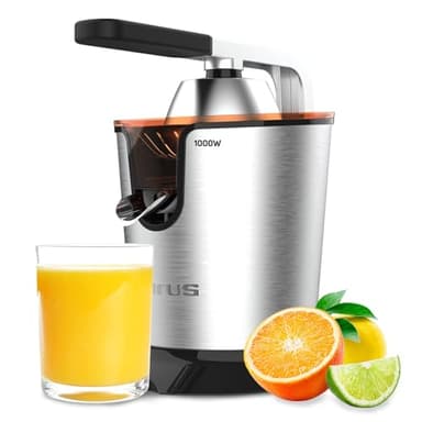 Taurus - Easy Press 1000 Legend | Spremiagrumi Elettrico a Leva | 1000W | Motore AC Professionale | Coni per Agrumi | Filtro Polpa Regolabile | Facile Pulizia | Senza BPA | Versamento Continuo.