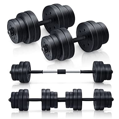GYMAX Manubri Palestra Regolabili, Set Pesi Palestra 30 KG, Manubri, Bilancieri Regolabili Palestra Casa con Barra Bilanciere e 16 Dischi, per Fitness Casa e in Palestra