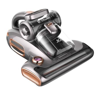 JIGOO T600 Aspiratore per materassi con luce UV e vibrazione, 700W 15kpa aspirapolvere antiacari, rimuove il 99,9%, indicatore LED, 60 ℃ 5s, riscaldamento rapido, 72 dB Design silenzioso