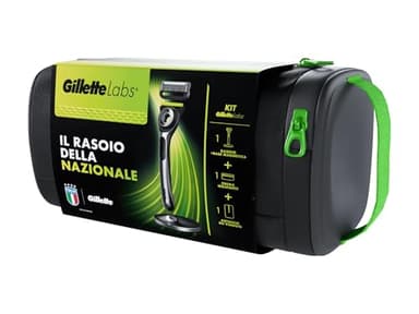 Gillette Rasoio Uomo Labs Con Barra Integrata, 1 Manico + 1 Lametta Di Ricambio + 1 Base Magnetica + 1 Crema Idratante