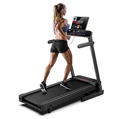 Tapis Roulant Elettrico Pieghevole con Inclinazione Manuale, 16km/h, Display LCD Multifunzione, 12 Programmi, Facile Installazione, Supporta l'APP Intelligente, Garanzia e Assistenza ITALIA
