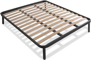 Qualydorm - Rete Letto Matrimoniale 160x190 Altezza 35 cm a doghe in Legno di Faggio multistrato Ortopedica - Struttura in Acciaio con piedi - 100% Made in Italy…