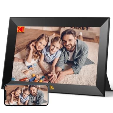 KODAK Cornice digitale WIFI 10.1 Pollici, IPS Touch Screen, condividi foto e video tramite e-mail e APP, portafoto digitale con Auto-rotazione, Calendario, Sveglia, tempo metereologico