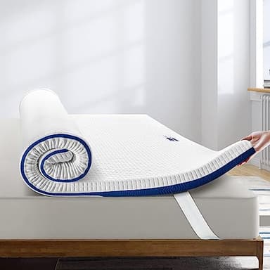 BedStory 10CM Topper Matrimoniale 160x190 cm, Topper Memory Foam di Gel, Coprimaterasso Rinfrescante e Traspirante, Topper CORRETTORE con 4 Angoli Elastici, Topper con Fodera Rimovibile e Lavabile