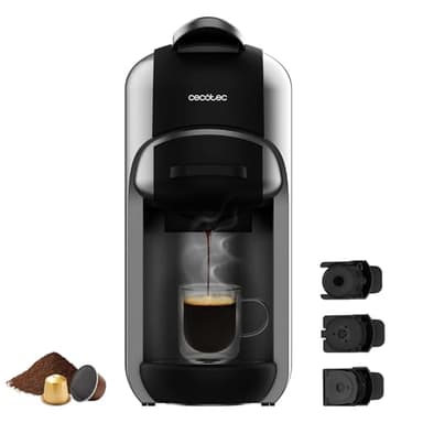 Cecotec Macchina da Caffè Espresso FreeStyle Compact. Potenza 1450 W, ThermoBlock, Design elegante e compatto, Pompa di pressione ForceAroma 19 bar, Serbatoio d'acqua 600 ml, Spegnimento automatico