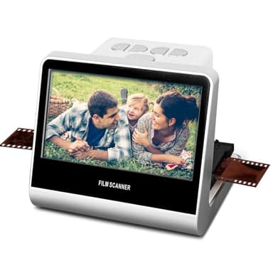 24MP Film Scanner with Large 5” LCD Screen, Digital Negatives Film and Digitizer,Converts B&W /135/110/126 KPK Negative and Super 8/Monochrome Slides into Digital JPEG Photos
