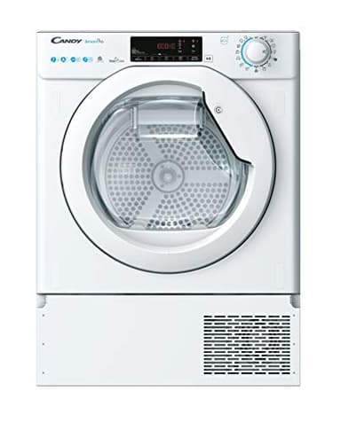 Candy Smart Pro Asciugatrice 7 Kg da Incasso, Pompa di Calore, Classe A+, Wi-Fi e BLE, Controllo da Remoto, Avvio Programmabile, Programma Stiro Facile, 60 x 46,5 x 85 cm, Bianca - BCTD H7A1TE-S