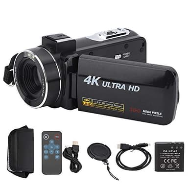 Qiilu camera 4k camera 4k Videocamera digitale, videocamera 4K anti-vibrazioni Videocamere Videocamere Video digitale ad alta definizione Zoom 18X IPS da 3 pollici Touchscreen adatto pe