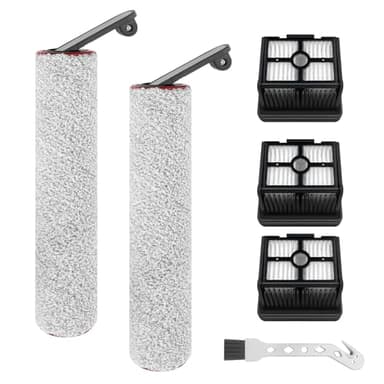 Jegehoyo Rullo spazzola di ricambio e filtro HEPA per Dreame H12 Pro, H12 Dual Accessori per aspirapolvere a secco e a umido senza fili, 2 spazzole a rullo + 3 filtri HEPA