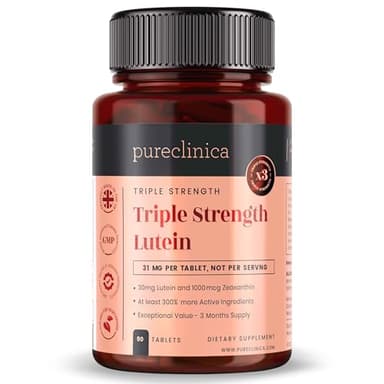 Triplice Concentrazione di Luteina 30mg x 90 Compresse con 1000mcg di Zeaxantina - Fornitura per 3 Mesi
