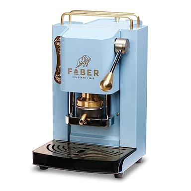 FABER COFFEE MACHINES | Modello Pro Mini Deluxe | Macchina caffe a cialde ese 44mm | | Pressacialda in ottone regolabile (TURQUOISE)