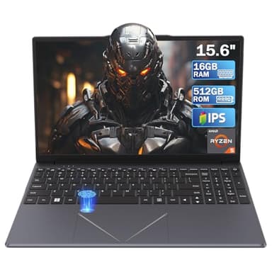 PC Portatile da 15,6" 16GB DDR4 512GB SSD, Laptop HD Processore AMD Ryzen 5 3500U Grafica Integrata Computer Portatile con Touch ID WiFi 2,4/5G Bluetooth 5.2 2xUSB 3.0 per Studenti/Ufficio/Gaming