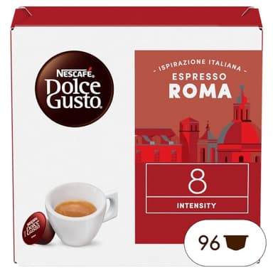 NESCAFÉ DOLCE GUSTO Espresso Roma Caffè, 6 Confezioni da 16 Capsule (96 Capsule Compatibili Nescafé Dolce Gusto)