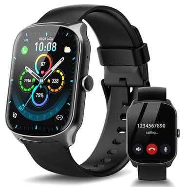 STECEi Smartwatch Uomo Donna, Schermo Curvo HD da 1,95'' Orologio Smartwatch con Effettua/Risposta Chiamate, 110+Sportive Smart Watch con Contapassi/Sonno/Cardiofrequenzimetro, Impermeabile IP68, Nero
