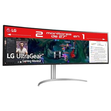 LG UltraWide™ 49WQ95C-W - Schermo PC ultra ampio da 49" - Pannello IPS risoluzione 5120x1440, 5ms GtG 144Hz, DisplayHDR™400, DCI-P3 98%, compatibile NVIDIA G-Sync, USB-C (90W), curvatura 3800R