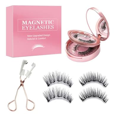 Ciglia Finte Magnetiche, Ciglia Magnetiche Naturali con Applicatore Senza Colla, Facile da Usare