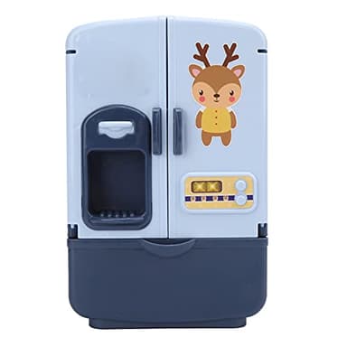 Mini Frigorifero Giocattolo, Frigorifero Giocattolo Simulazione Frigorifero Intelligente Doppia Porta Giocattoli da Cucina Set Giocattolo da Gioco per Bambini (BLUE)