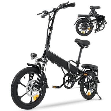 Finbike 250w Bici Elettrica Pieghevole, Bicicletta Elettrica A Pedalata Assistita, 7.8ah Batteria, Autonomia Di 35-55km, Facile Da Montare, 4 Ammortizzatori, 3 Modalità Di Guida, Carga 120kg
