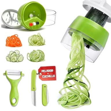 Spiralizzatore di verdure. Pelapatate verdure incluso | Grattugia per verdure | Spiralizzatore di verdure | Temperamatite zucchina | Spaghetti zucchina macchina | Tagliaverdure