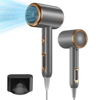 Bwaliffury Asciugacapelli Professionale, 2000W Potente Phon Capelli Ioni Negativi, Asciugacapelli Silenzioso, 3 Impostazioni Temperatura, Asciugatura Rapida, 1 Ugelli, per Viaggio, Famiglia, Salone