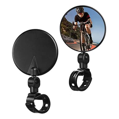 Specchietti Bici,Specchietto Retrovisore Bici,Ruotabile di 360 ° Specchietto Bici,Specchietti per Bicicletta, HD Specchio Retrovisore Convesso,Bicicletta Ciclismo,2 PCS (Nero*8cm)