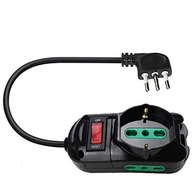 EXTRASTAR Presa con interruttore automatico di protezione 10 A,multipresa protetta,surge Arrest, 1 prese universali Sicury, 2 Biprese Sicury,Nero cavo 1,5 metri