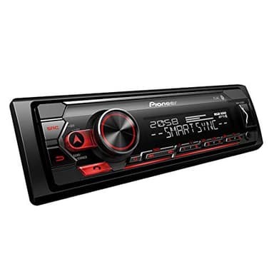 Pioneer MVH-S420BT, 1DIN Autoradio, rossa, navigazione del menù in tedesco, Bluetooth, USB, entrata AUX, controllo diretto da iPod/iPhone, vivavoce, Smart Sync