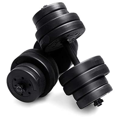 COSTWAY Kit Manubri per Allenamento Regolabili 30 kg, Pesi con Bilanciere, 4 Chiusure a Stella e 16 Dischi, a Casa e in Palestra