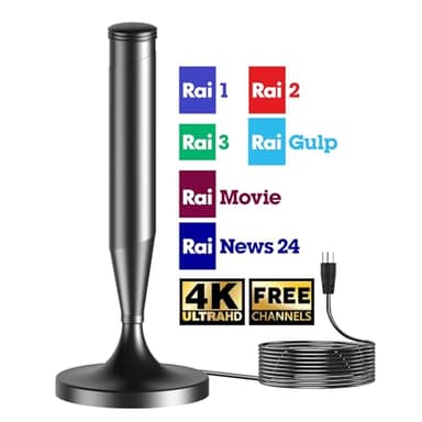Antenna TV - Antenna TV Interna Potente Facile Installazione, Antenna TV Long Range Reception Antenna TV Portatile Support 4K 1080p VHF UHF
