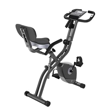 Cyclette pieghevole con resistenza magnetica regolabile su 10 livelli, cyclette pieghevole eretta e reclinabile per uso domestico, attrezzatura per l'allenamento domestico, cyclette stazionaria