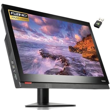 Lenovo ThinkCentre M900Z PC Computer All-In-One 23.8" Full HD Intel i5-6400 Ram 16GB SSD 240GB Webcam Windows 10 LETTORE DVD-RW WIFI KEY (Ricondizionato)