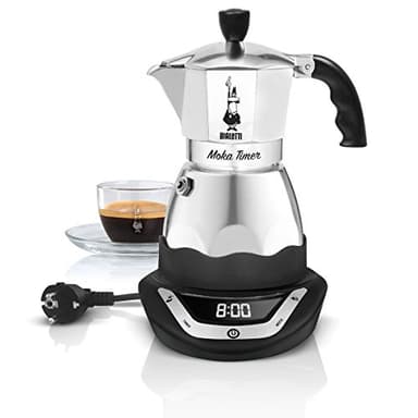 MOKA ELETTRICA CON TIMER PROGRAMMABILE BIALETTI MOKA TIMER CAFFETTIERA ELETTRICA 3 TAZZE CON BASE PROGRAMMABILE A LED E SUONERIA CON 3 LIVELLI DI VOLUME