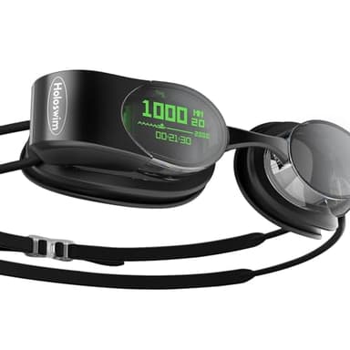 Holoswim Occhiali da nuoto intelligenti, Occhiali da nuoto 2S Display in tempo reale, APP di analisi AI, riconoscimento delle bracciate, Occhiali antiappannamento IPX8, supporto Garmin Swim Watch