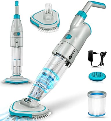 tillvex Aspirapolvere per Piscina con Batteria Ricaricabile | Electric Vac per Pavimenti di Piscina Elettrico | Pulitore per Piscina con Filtro e Sistema a 2 Velocità