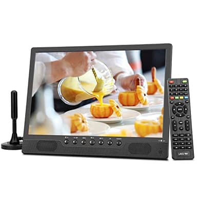 KCR TV portatile 14,0 pollici digitale DVB-T2, Freeview, batteria ricaricabile, porta USB, presa per cuffie, telecomando, ingresso AV, ingresso HDMI