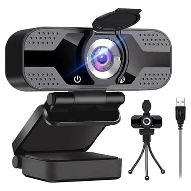 IFaca 1080P Webcam PC with Dual Microphone,30FPS Full HD USB Webcam,Upgraded Autofocus, Light Correction,Noise Cancellation,Privacy Shutter and Tripod, Camera for Video Calling, Conference and Studio