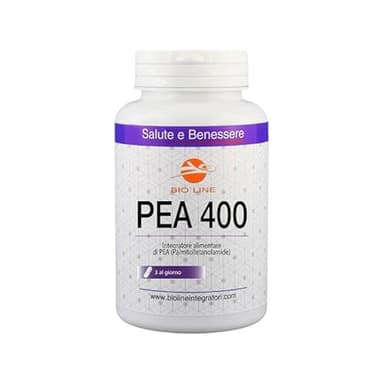 Laboratori Bio Line - PEA 400, Pea Integratore di Palmitoiletanolamide 90 Capsule, Fornitura per un Mese Intero, Assumere 3 Capsule al Giorno con Acqua