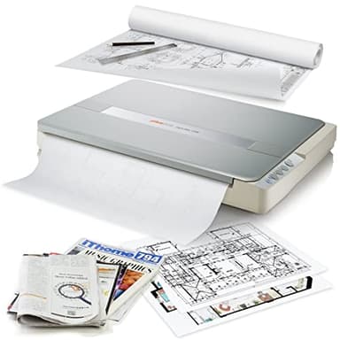 Plustek OpticSlim 1180 - Scanner piano di grande formato A3 per progetti e documenti. Design per biblioteche, scuole e Soho. Scansiona A3 per 8 secondi, supporta Mac e PC