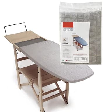 TUOLON Copriasse da Stiro 64 x 115 cm Telo Universale per Ferri a Vapore Pratico e Morbido Copri ASSE da Stiro Telo Copertina - Grigio Made in Italy