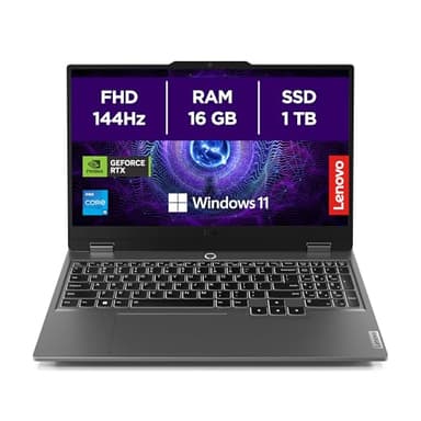Lenovo LOQ Notebook Gaming 15.6" FHD (1920x1080) 144Hz, Intel Core i5-12450HX, RAM 16GB, 1TB SSD, NVIDIA GeForce RTX 4050 6GB GDDR6, Windows 11, Tastiera Retroilluminata, Luna Grey