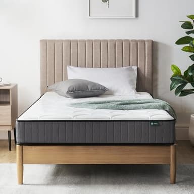 ZINUS Materasso singolo, materasso a molle insacchettate e memory foam, 90 x 190 cm, altezza 20 cm, rigidità media, materasso ibrido delicato sulla pelle, materasso ortopedico con supporto per il